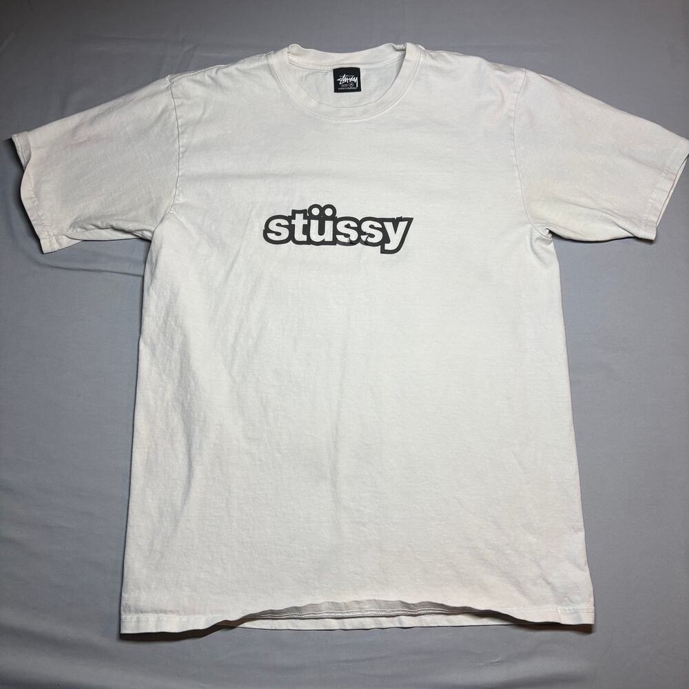 White stussy short sleeve t shirt